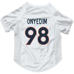 Denver Broncos Tyler Onyedim White Pet Jersey for Dog & Cat