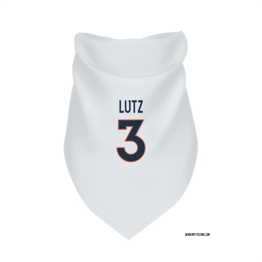 Denver Broncos Wil Lutz White Pet Bandana for Dog & Cat