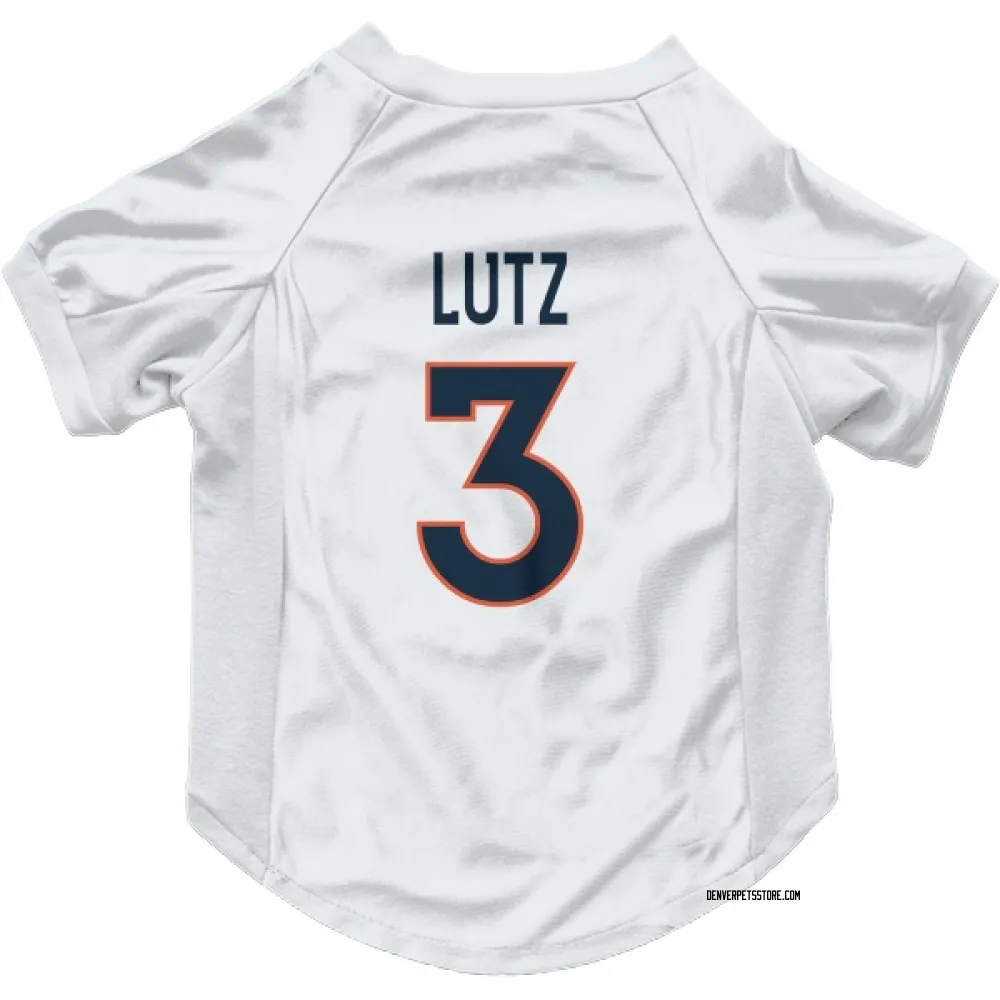 Denver Broncos Wil Lutz White Pet Jersey for Dog & Cat