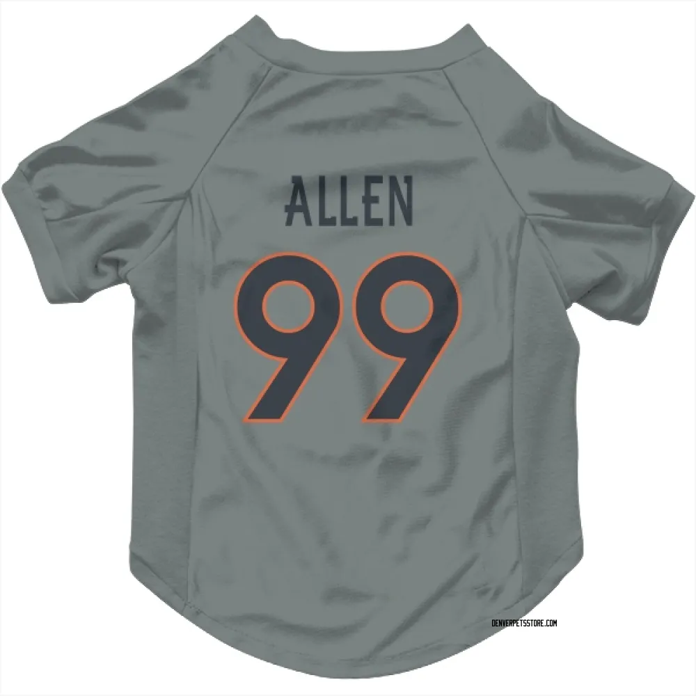 Denver Broncos Zach Allen Gray Pet Jersey for Dog & Cat