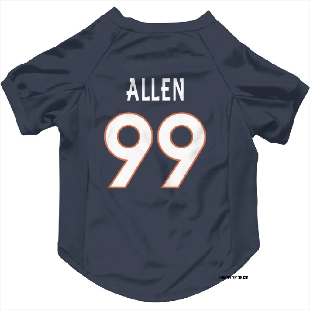Denver Broncos Zach Allen Navy Pet Jersey for Dog & Cat