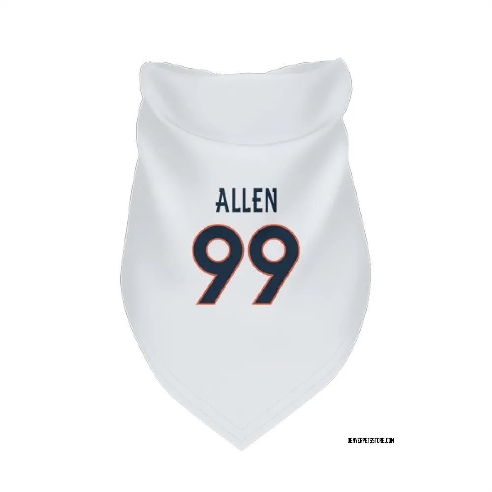 Denver Broncos Zach Allen White Pet Bandana for Dog & Cat
